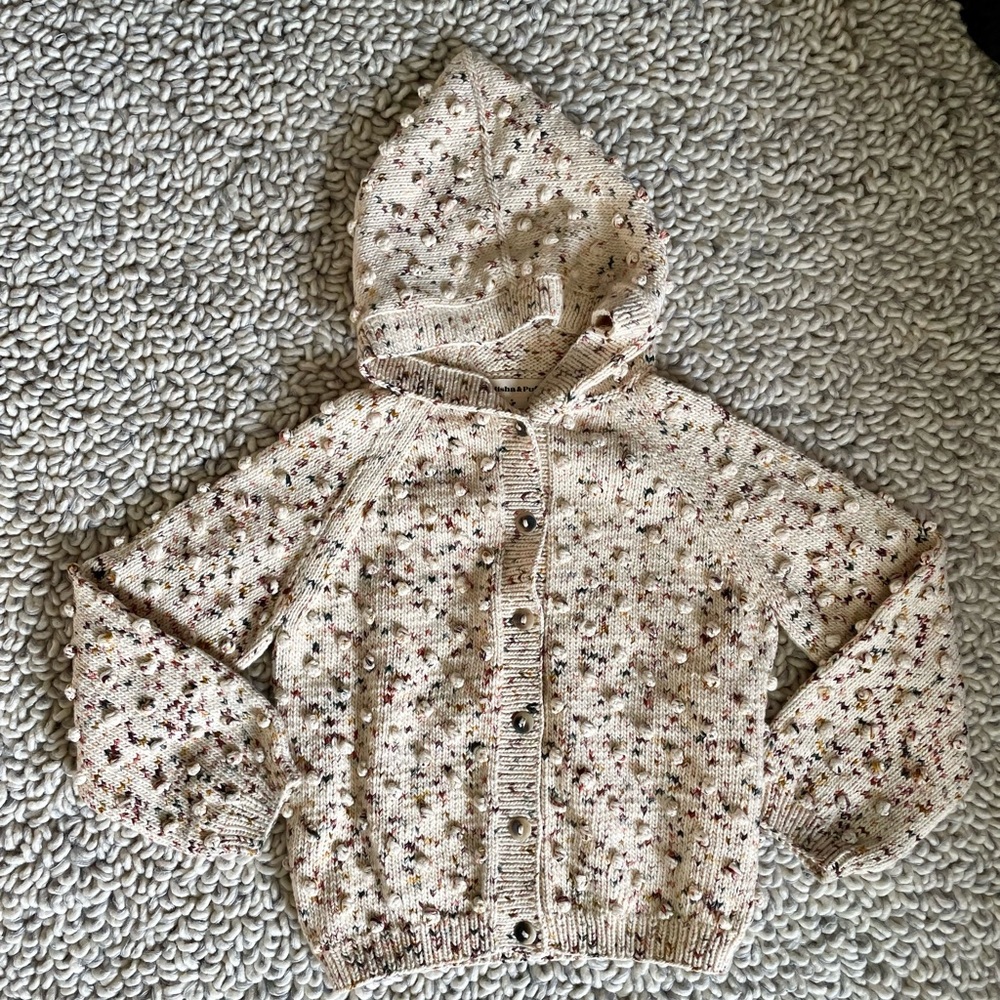 Misha & Puff Cotton Pixie Confetti Popcorn Cardigan